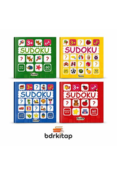 Teleskop Popüler Bilim 3+ Yaş Stickerlı Sudoku Seti 4 kitap set Bez Çanta Hed...