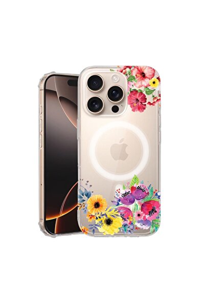 bestcase ¬Æ Husa pentru Apple iPhone 16 Pro, MagSafe Anti Shock, Flowers, Pro...