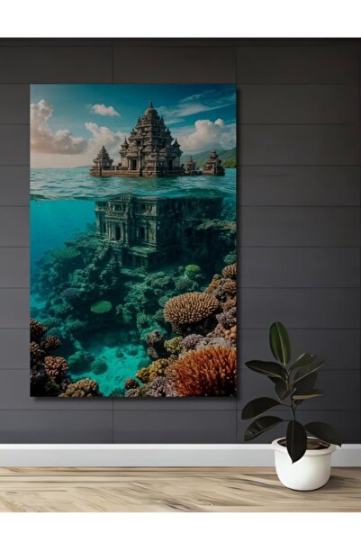 Teona Ahşap Υποβρύχιο Μωσαϊκό Κοραλλιών Ξύλινο Διακοσμητικό Τραπέζι για Σπίτι...