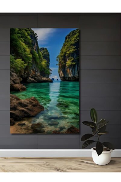 Teona Ahşap Τροπικός Παράδεισος Ξύλινο Διακοσμητικό Τραπέζι με Όψη Σκούρου Ακ...