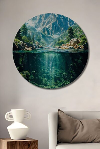 Teona Ahşap Στρογγυλό, Υπέροχο, Ξύλινο Διακοσμητικό Τραπέζι με Θέα στο Βουνό ...