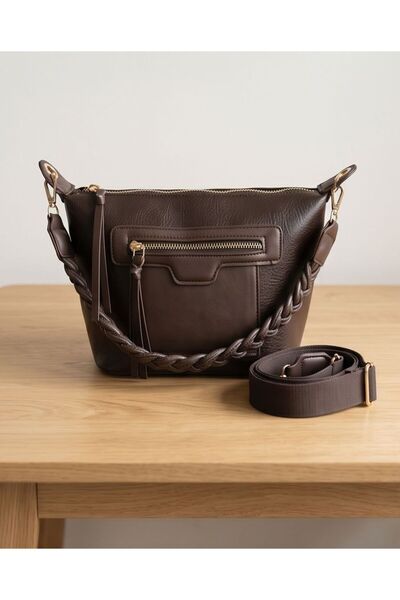 B&T Bujiteri Traditional Model Women's Shoulder Bag with Knitting Details