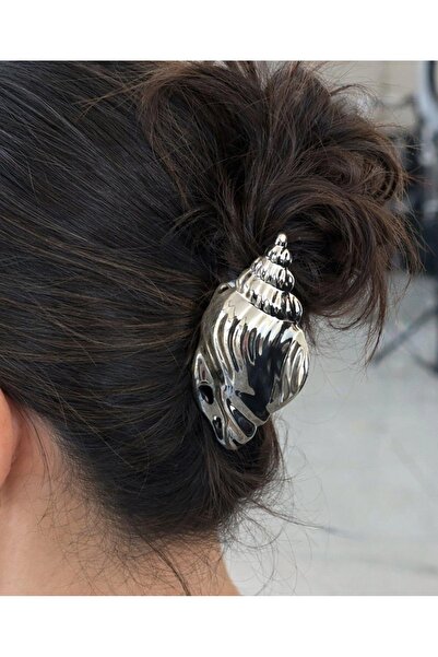 NİLZ Silver Color Sea Shell Model Metal Latch Buckle
