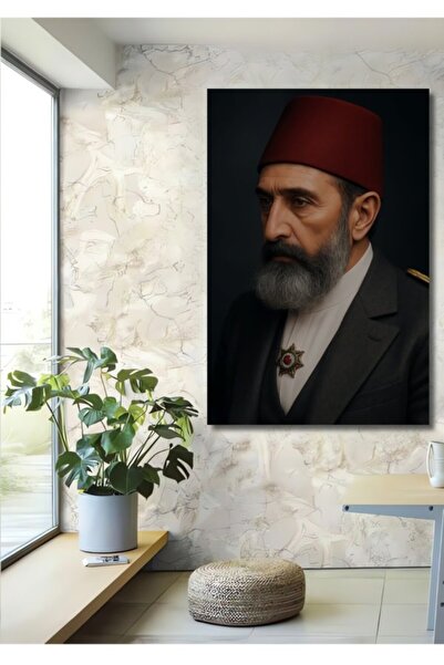 Teona Ahşap Πορτρέτο Οθωμανικού Πασά, Ξύλινο Διακοσμητικό Τραπέζι με Ελαιογρα...