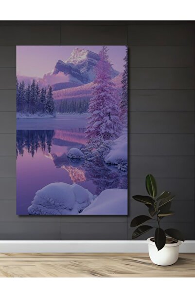 Teona Ahşap Ξύλινο Διακοσμητικό Τραπέζι με Θέμα Παραμυθένιο Χειμερινό Ορεινό ...