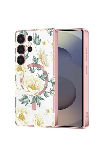 bestcase Πολυτελής Θήκη MagSafe, Συμβατή με Samsung Galaxy S24 Ultra, Λουλούδ...