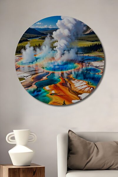 Teona Ahşap Στρογγυλό Ξύλινο Διακοσμητικό Τραπέζι Ατμού Χρώματος Φυσικών Θαυμ...