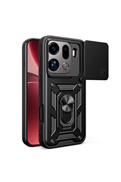 Teleplus Oppo Find X9 Pro Kılıf Magnetik Standlı Kamera Korumalı Slide Sürgül...