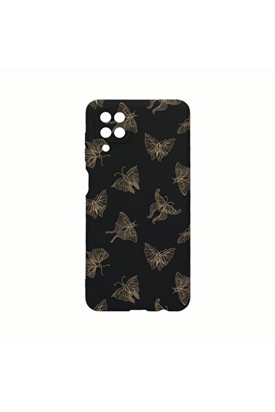bestcase Θήκη Σιλικόνης, Συμβατή με Samsung Galaxy A12, Χρυσή Πεταλούδα, Ανθε...