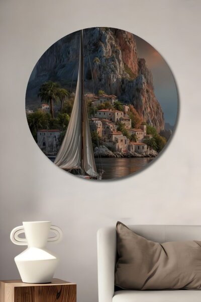 Teona Ahşap Στρογγυλό Ξύλινο Διακοσμητικό Τραπέζι Θαλάσσιας Ταξίδιας, Κατάλλη...