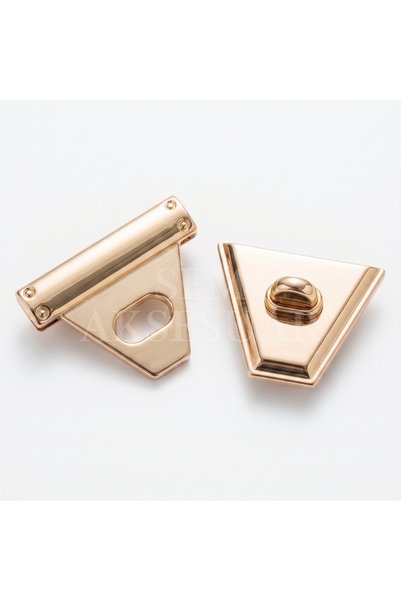 SEM AKSESUAR Triangle Bag Lock Gold Color 1 Piece