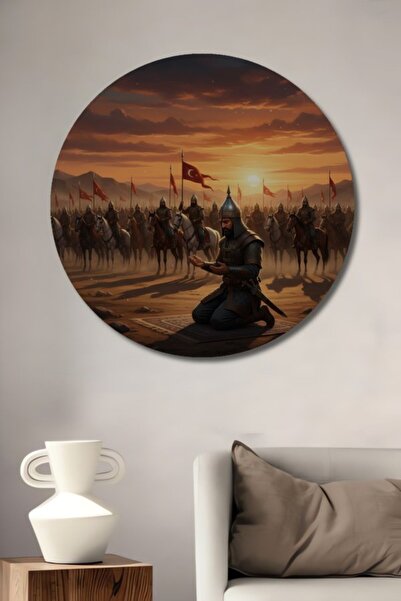 Teona Ahşap Στρογγυλό Ξύλινο Διακοσμητικό Πίνακα με Ελαιογραφία με θέμα τους ...