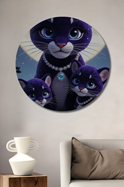 Teona Ahşap Στρογγυλό Ξύλινο Διακοσμητικό Τραπέζι με θέμα τη Μαγική Οικογένει...