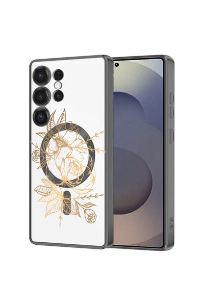 bestcase Πολυτελής Θήκη MagSafe, Συμβατή με Samsung Galaxy S24 Ultra, Ροζ Χρυ...