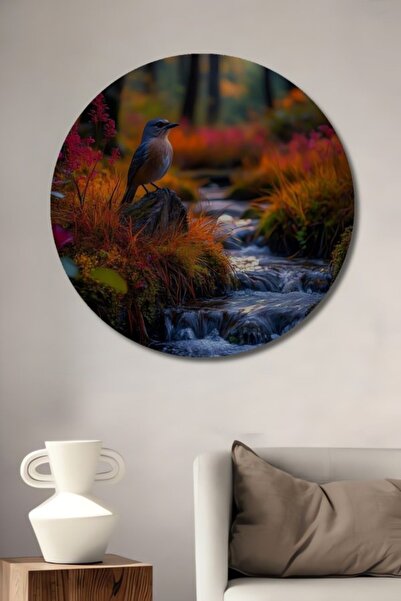 Teona Ahşap Στρογγυλό Φθινοπωρινό Δασικό Ξύλινο Διακοσμητικό Τραπέζι με θέα σ...