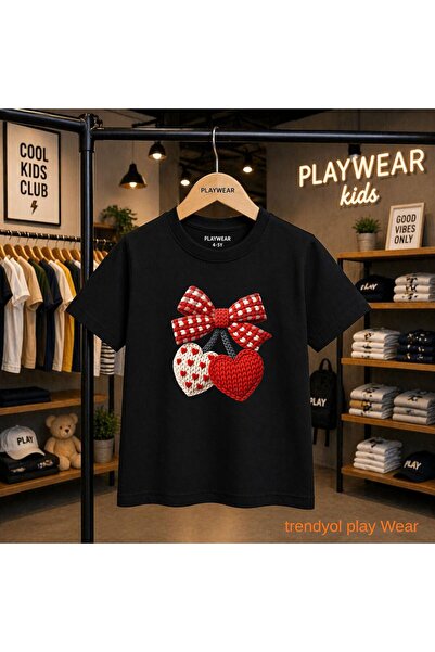 playwear Πλεκτό μπλουζάκι με στάμπα κερασιών και κορδέλα, 100% παιδικό unisex...