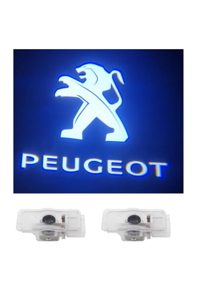 CerCip Φώτα Πόρτας Αυτοκινήτου PEUGEOT, Ολόγραμμα LED με ΛΟΓΟΤΥΠΟ, Συμβατό με...