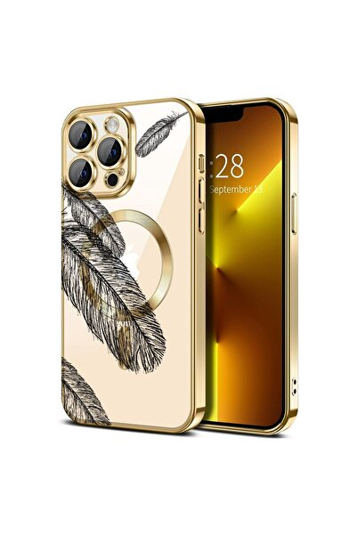 bestcase Πολυτελής Θήκη MagSafe, Συμβατή με Apple iPhone 16 Pro, Μαύρα Φτερά,...