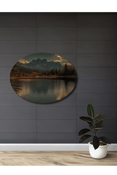 Teona Ahşap Ξύλινο διακοσμητικό τραπέζι με θέμα το ορεινό τοπίο και την απεικ...