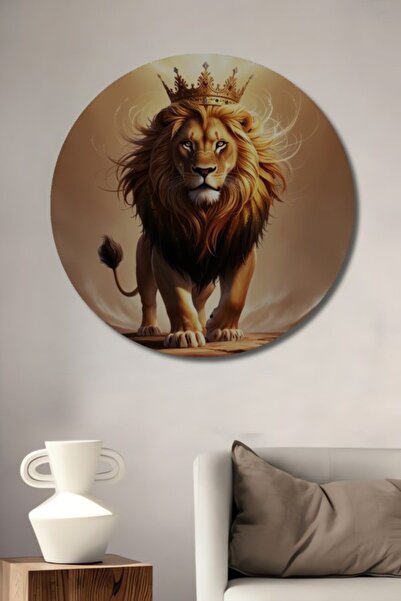 Teona Ahşap Στρογγυλός Ξύλινος Διακοσμητικός Πίνακας με Ελαιογραφία σε στυλ L...