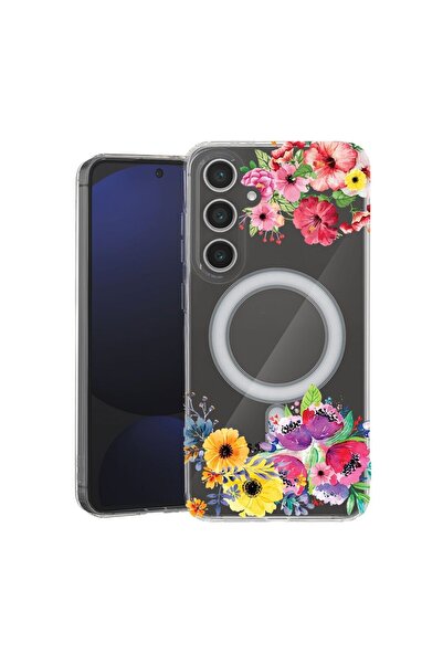 bestcase Θήκη για Samsung Galaxy S24 FE, MagSafe Αντικραδασμική, Λουλούδια, Π...