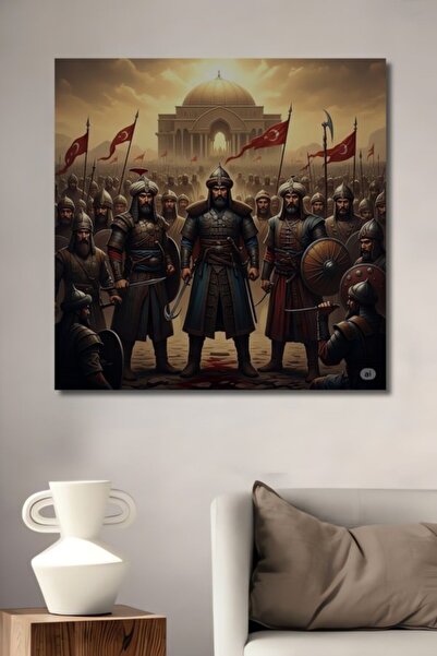 Teona Ahşap Ελαιογραφία του Στρατού της Κατάκτησης, Ξύλινο Διακοσμητικό Τραπέ...