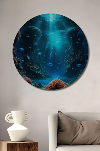 Teona Ahşap Στρογγυλό Ξύλινο Διακοσμητικό Πίνακα με Ελαιογραφία σε στυλ Magic...