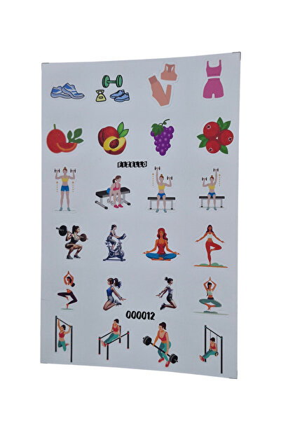 Fizello Σετ αυτοκόλλητων ετικετών για γυμναστική - 24 αυτοκόλλητα - Κομμένα μ...