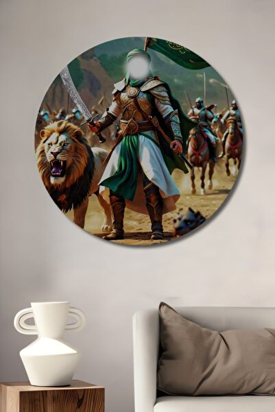 Teona Ahşap Ξύλινο διακοσμητικό τραπέζι με στρογγυλές φιγούρες λιονταριών και...