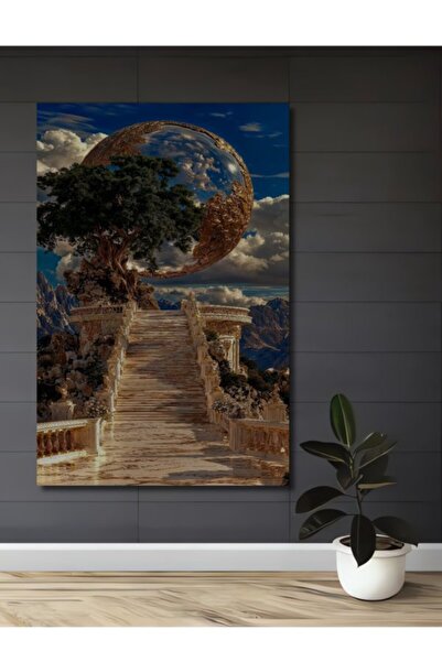 Teona Ahşap Διακοσμητικός ξύλινος πίνακας με εφέ ελαιογραφίας  "Golden Globe ...