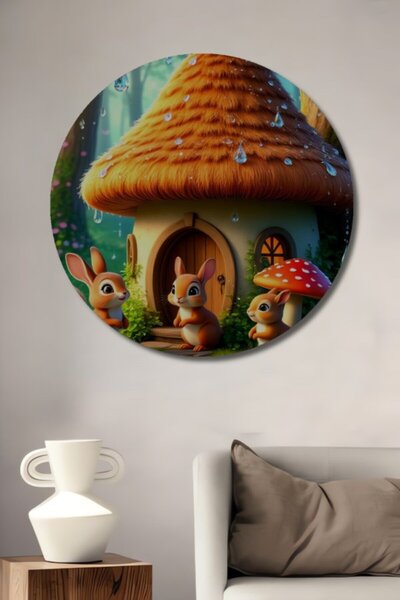 Teona Ahşap Στρογγυλό Χαριτωμένο Ξύλινο Διακοσμητικό Τραπέζι με θέμα το Σπίτι...