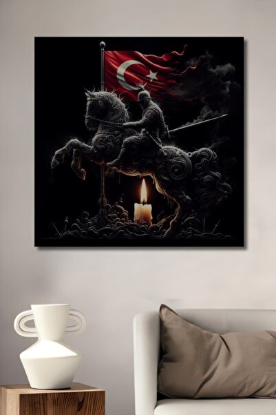 Teona Ahşap Τουρκικός πολεμιστής σε άλογο με φως κεριού, ξύλινο διακοσμητικό ...