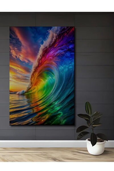 Teona Ahşap Εμφάνιση κυμάτων ουράνιου τόξου Μοντέρνα τέχνη Ξύλινο διακοσμητικ...