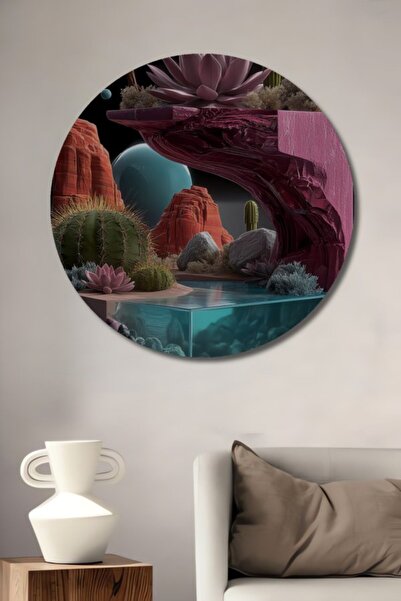 Teona Ahşap Στρογγυλό Ξύλινο Διακοσμητικό Τραπέζι Σουρεαλιστικής Περιοχής Άγρ...