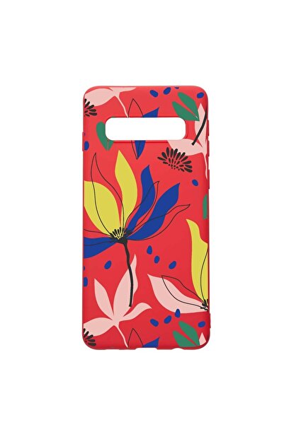 bestcase Θήκη σιλικόνης συμβατή με Samsung Galaxy S10 Plus, με σχέδιο λουλουδ...