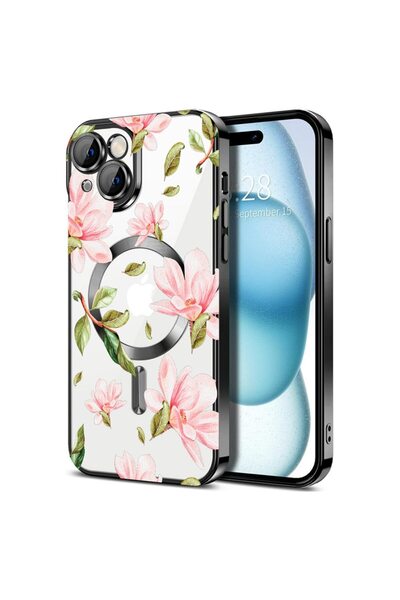 bestcase Πολυτελής Θήκη MagSafe, Συμβατή με Apple iPhone 15, Παστέλ Λουλούδια...