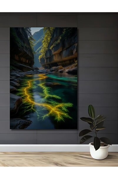 Teona Ahşap Μαγική Φωτεινή Οχυρογραφία Ποταμού Κάνυον, Ξύλινο Διακοσμητικό Τρ...