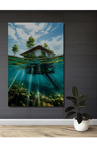 Teona Ahşap Διακοσμητικός πίνακας ξύλινης ζωγραφικής με εφέ λαδιούχης ζωγραφι...