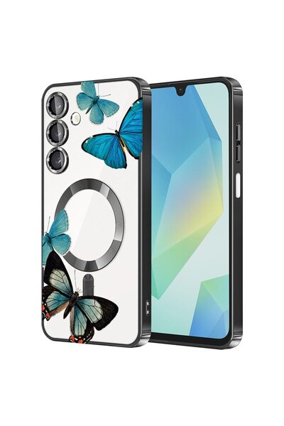 bestcase Πολυτελής Θήκη MagSafe, Συμβατή με Samsung Galaxy A26, Μπλε Πεταλούδ...
