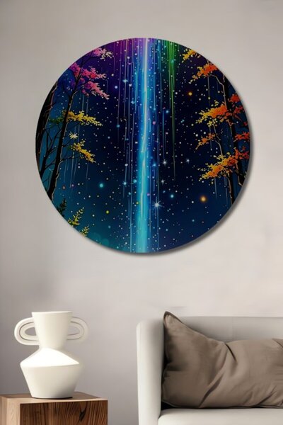 Teona Ahşap Στρογγυλός Καταρράκτης Ουράνιου Τόξου Ψηφιακή Τέχνη Ξύλινο Διακοσ...