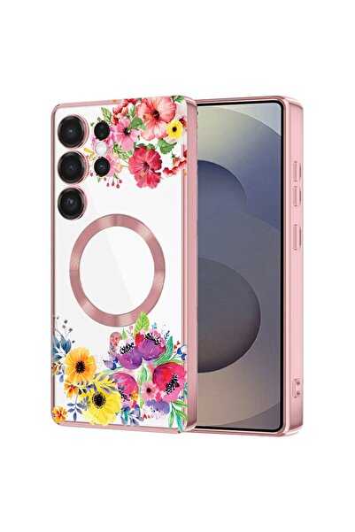 bestcase Πολυτελής Θήκη MagSafe, Συμβατή με Samsung Galaxy S24 Ultra, Λουλούδ...