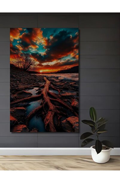 Teona Ahşap Κόκκινο Ξύλινο Διακοσμητικό Τραπέζι Ηλιοβασίλεμα για Σπίτι, Είσοδ...