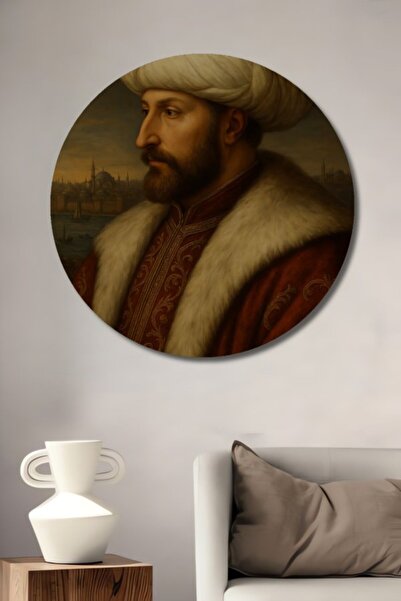 Teona Ahşap Στρογγυλό ξύλινο διακοσμητικό τραπέζι με εμφάνιση ελαιογραφίας το...