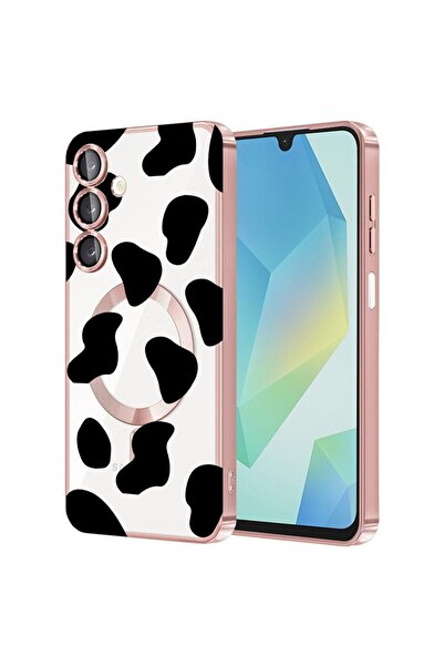 bestcase Πολυτελής Θήκη MagSafe, Συμβατή με Samsung Galaxy A16, Μαύρη Αγελάδα...