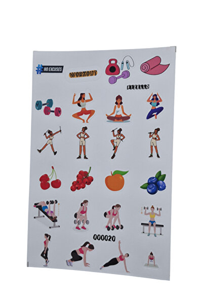 Fizello Σετ αυτοκόλλητων ετικετών για γυμναστική - 24 αυτοκόλλητα - Κομμένα μ...