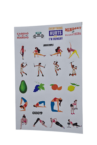 Fizello Σετ αυτοκόλλητων ετικετών για γυμναστική - 24 αυτοκόλλητα - Κομμένα μ...