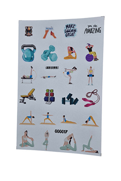 Fizello Σετ αυτοκόλλητων ετικετών για γυμναστική - 24 αυτοκόλλητα - Κομμένα μ...