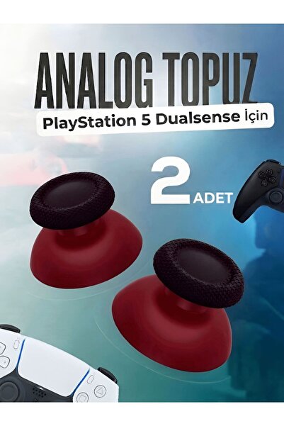 POPKONSOL Playstation 5 Dualsense Uyumlu Analog Topuz 2 Adet Başlık PS5 Kol Y...