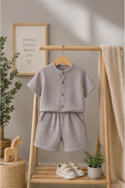 Superbaby Σετ για αγόρια MINAMINOKIDS, ανοιχτό γκρι