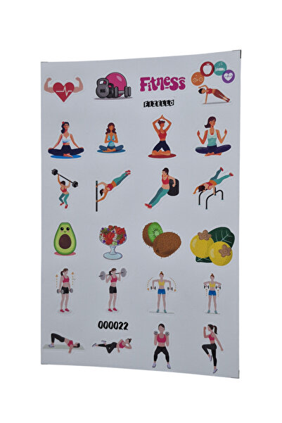 Fizello Σετ αυτοκόλλητων ετικετών για γυμναστική - 24 αυτοκόλλητα - Κομμένα μ...